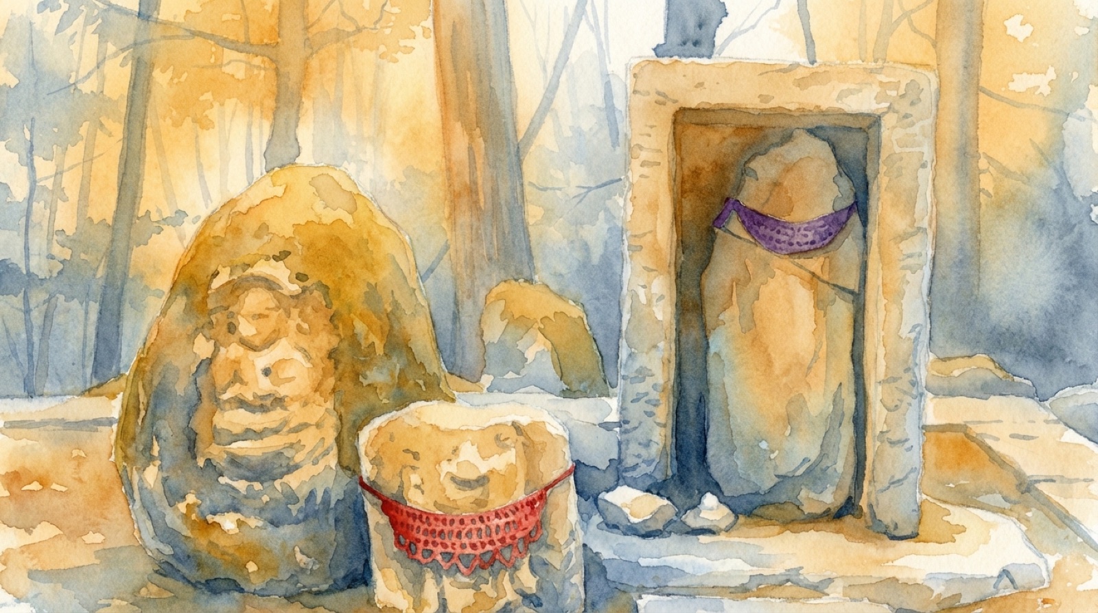 Stone shrine in the forest