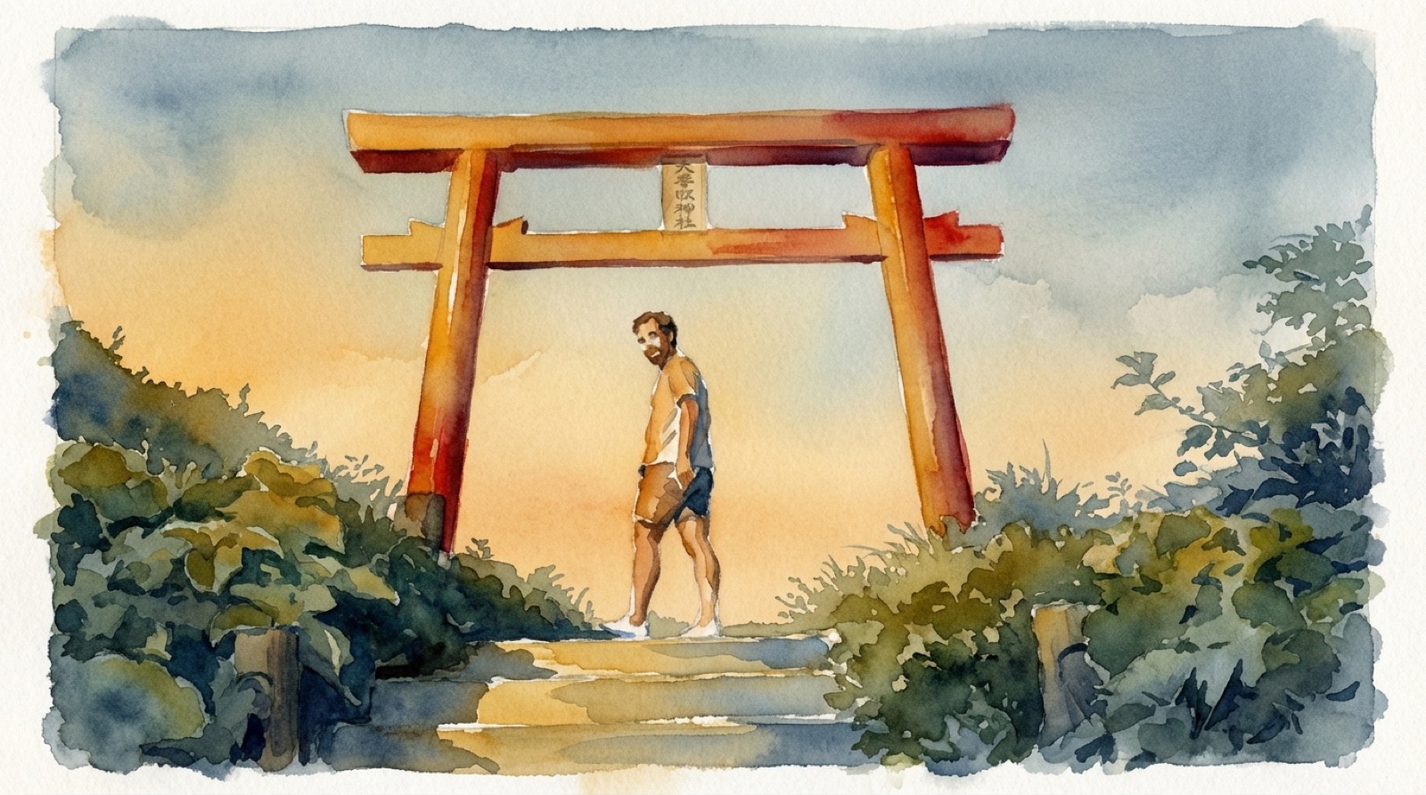 At a torii gate